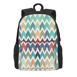 Watercolor Chevron Pattern Backpacks Men Women Manga Bags