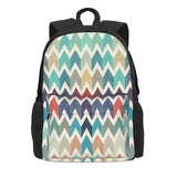 Watercolor Chevron Pattern Backpacks Men Women Manga Bags