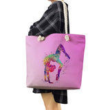 Watercolor Gymnastics Art Print Shoulder Bag High Capacity Tote Bag for Women