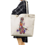 Watercolor Gymnastics Art Print Shoulder Bags Gymnast Storage Bags