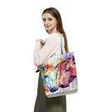 Watercolor Horse Print Shopping Bag Tote Folding Reusable