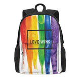 Watercolor Lgbt Love Wins Backpacks Men's Women's Plain Girls
