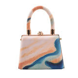 Watercolor Painting Box Shape Party Clutch Shoulder Bag