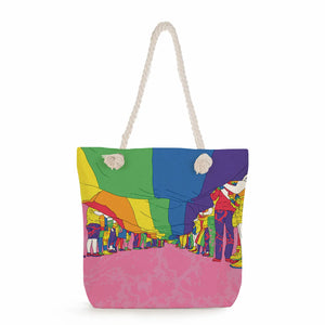Watercolor Shoulder Strap Handbag Multicolor Totebag for Women