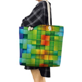 Watercolor Shoulder Strap Handbag Multicolor Totebag for Women