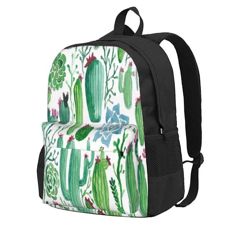 Watercolour Cacti Backpacks Mens Womens Bags Feminina Backpack