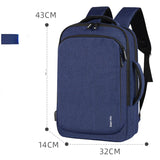 Waterproof Men's Business Backpack with USB Port 15.6 Laptop Rucksack