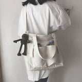 Waterproof Canvas Bag Large Capacity Harajuku Japanese Shoulder Bag