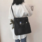 Waterproof Canvas Bag Large Capacity Harajuku Japanese Shoulder Bag