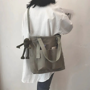 Waterproof Canvas Bag Large Capacity Harajuku Japanese Shoulder Bag