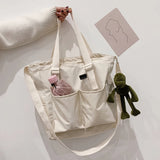 Waterproof Canvas Bag Large Capacity Student Messenger Bag