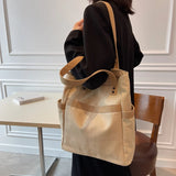 Waterproof Canvas Messenger Bag Large Capacity Student Tote Bag