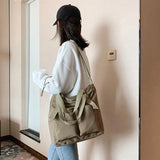 Waterproof Canvas Bag Large Capacity Student Messenger Bag