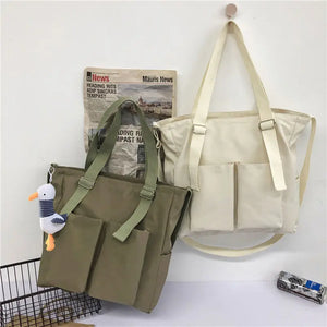 Waterproof Large Capacity Canvas Bag Female Messenger Student Harajuku