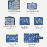 Waterproof Mesh Bag Set Travel Accessories Packing Cube Storage