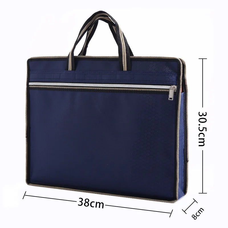 Waterproof Briefcase Canvas Portable High Capacity A4 Document Bag
