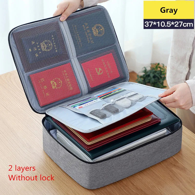 Waterproof Briefcase Bag Men Document Organizer