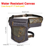 Waterproof Canvas+Crazy Horse Leather Small Belt Messenger Bag Fanny Waist Pack