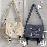 Waterproof Canvas Shoulder Bag Crossbody Bags Large Capacity