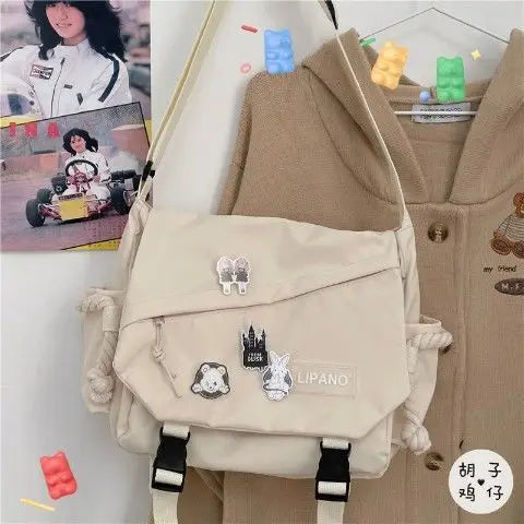 Waterproof Canvas Shoulder Bag Crossbody Bags Large Capacity