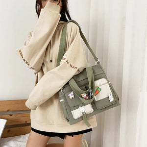 Waterproof Canvas Women Handbags Shoulder Bag Nylon Ladies Messenger Bag