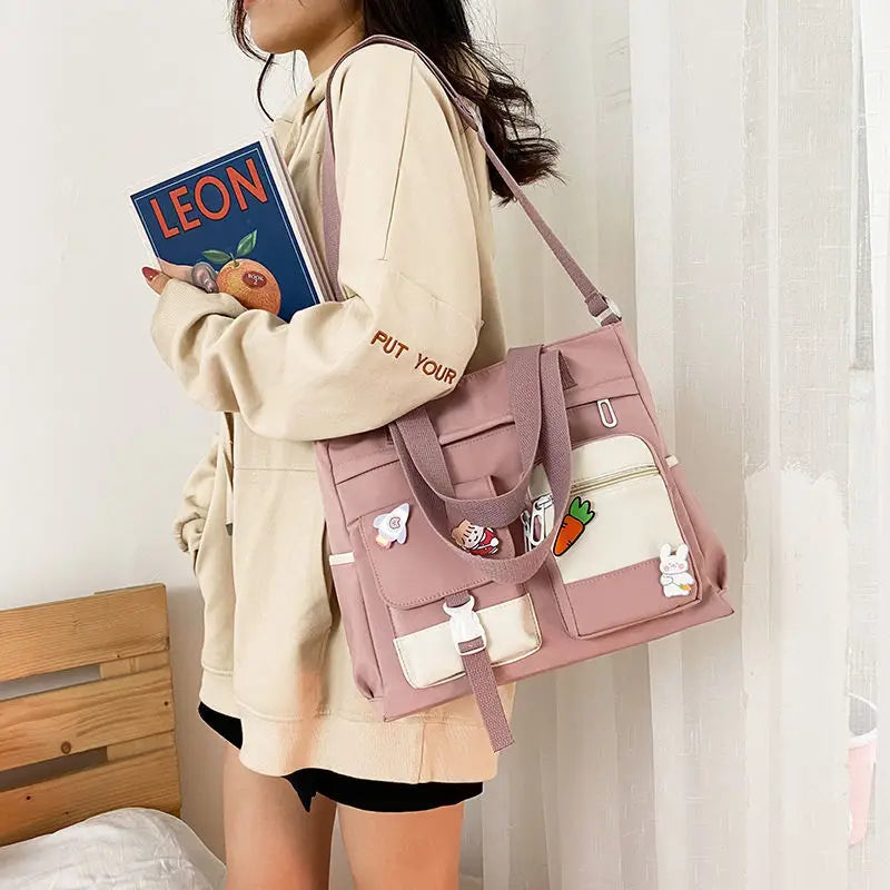 Waterproof Canvas Women Handbags Shoulder Bag Nylon Ladies Messenger Bag