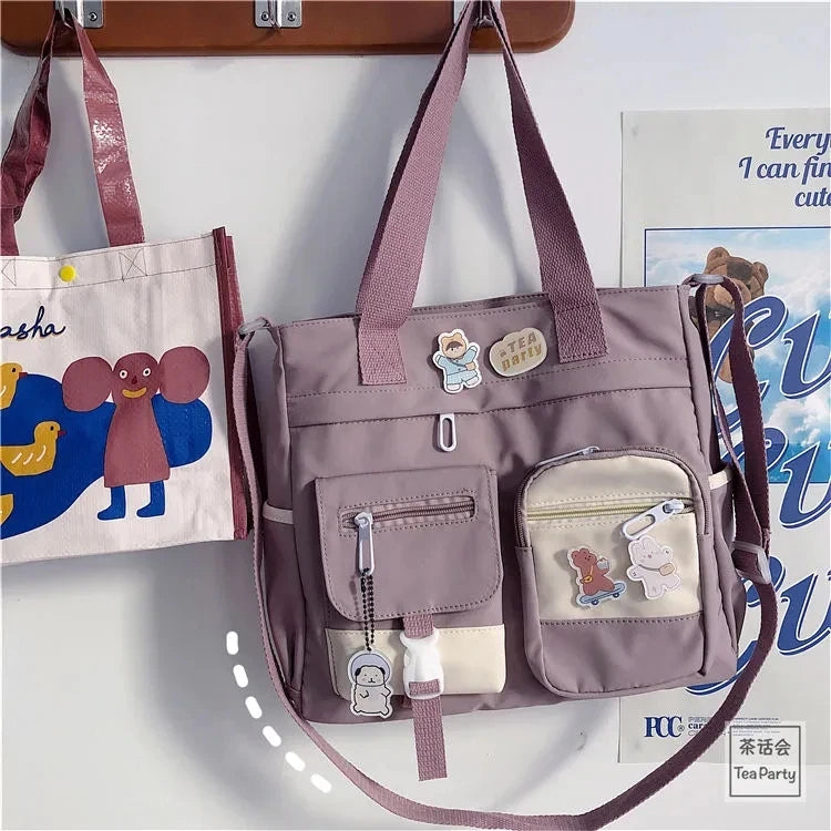 Waterproof Canvas Women Handbags Shoulder Bags Nylon Ladies Tote Messenger Bag