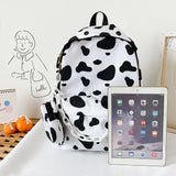 Cow Print Waterproof Women Backpack Anti-theft Shoulder Bag for Girls