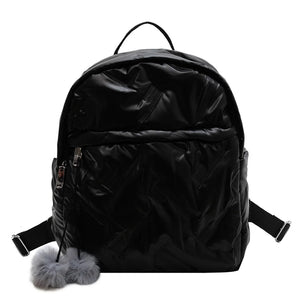 Waterproof Down Cotton School Bags Solid Women Student School Bags Casual