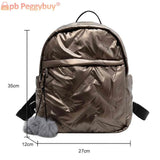 Waterproof Down Cotton School Bags Solid Women Student School Bags