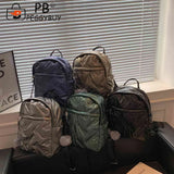 Waterproof Down Cotton School Bags Solid Women Student School Bags Zipper Female