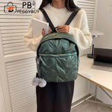 Waterproof Down Cotton School Bags Solid Women Student School Bags Zipper Female