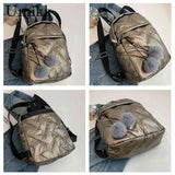 Waterproof Down Cotton School Bags Solid Women Student School Bags Zipper