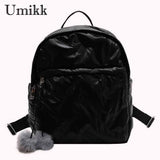 Waterproof Down Cotton School Bags Solid Women Student School Bags Zipper