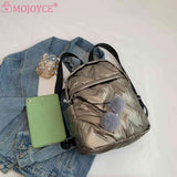 Waterproof Down Cotton School Bags Solid Women Student School Backpack