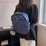 Waterproof Down Cotton School Bags Solid Women Student School Backpack