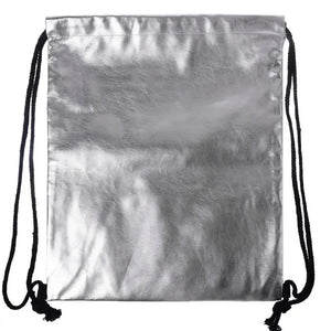 Waterproof Drawstring Backpack Bag PU Leather Women Sport Gym Bag