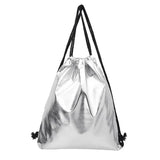 Waterproof Drawstring Backpack Bag PU Leather Women Sport Gym Bag