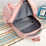 Waterproof Girl Plaid Backpack Female Harajuku College Laptop Bag