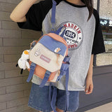 Waterproof Mini School Backpack for Women, Nylon Laptop Travel Bag
