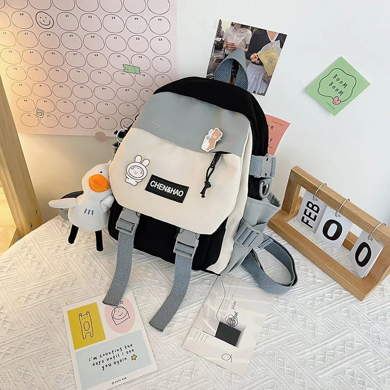 Waterproof Mini School Backpack for Women, Nylon Laptop Travel Bag