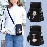 Pink Flower 26 Letters Waterproof Phone Bag for iPhone/Huawei/Xiaomi/Samsung