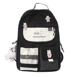 Waterproof Nylon Women Backpack Letter Printing College Bag Bagpack