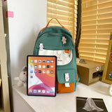 Waterproof Nylon Women Backpack Letter Printing College Bag Bagpack