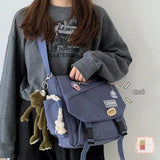 Waterproof Nylon Shoulder Bag Big Capacity Crossbody Messenger Bag