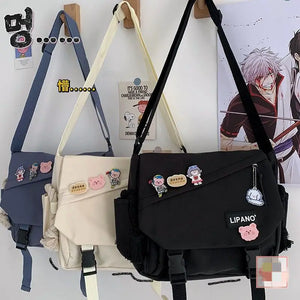 Waterproof Nylon Shoulder Bag Big Capacity Crossbody Messenger Bag