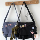 Waterproof Nylon Shoulder Bag Big Capacity Crossbody Messenger Bag
