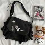 Waterproof Nylon Shoulder Bag Big Capacity Crossbody Messenger Bag