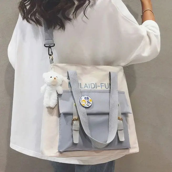 Waterproof Nylon Large Capacity Girl Shoulder Hand Bucket Bag