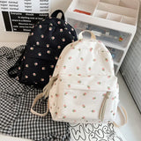 Waterproof Nylon Floral School Backpack for Women Rucksack